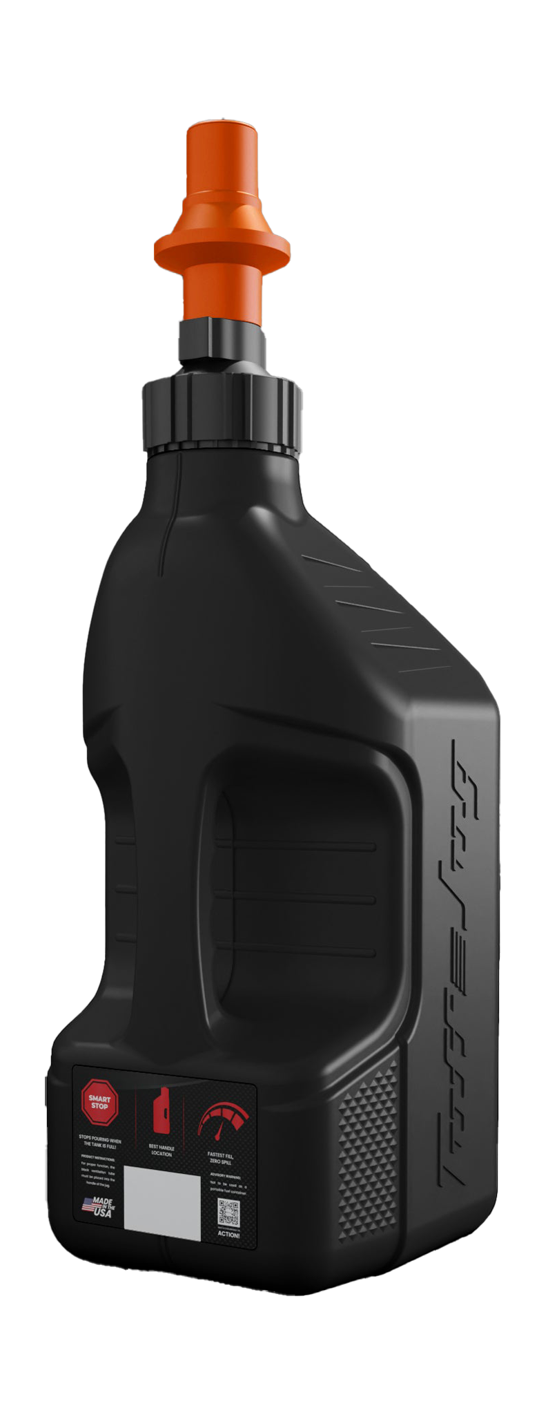 Tuff Jug Fuel Can Gen 3 Quick-Fill Cap - Black / Orange - 10 L