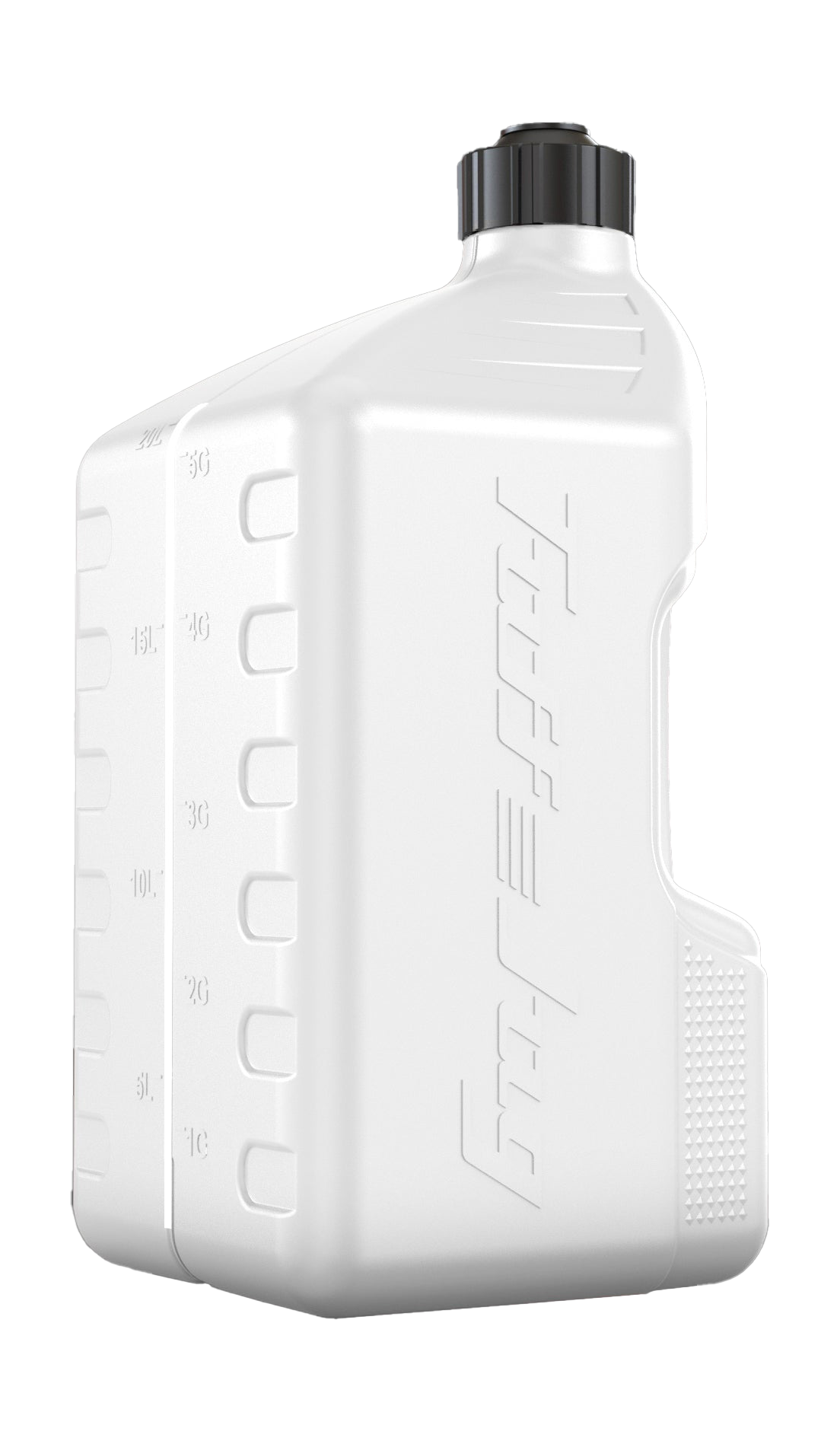 Tuff Jug Fuel Can Gen 3 Standard Cap &amp; Center Plug - White / Black - 20 L