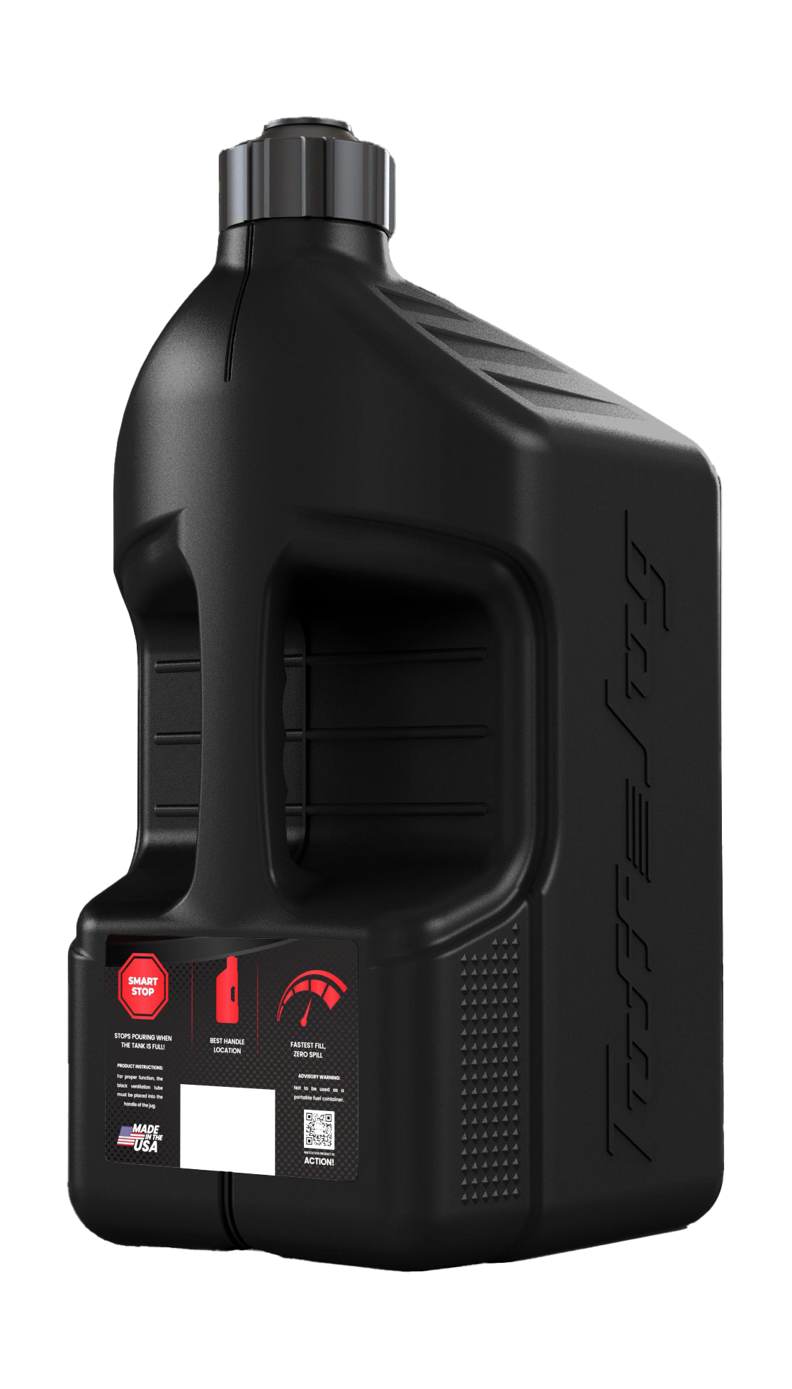 Tuff Jug Fuel Can Gen 3 Standard Cap &amp; Center Plug - Black / Black - 20 L