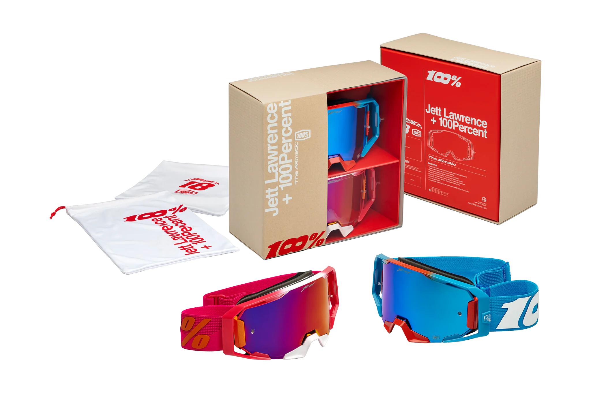 100% Motocross Goggle ARmatic Donut Jett Lawrence - Mirror Multi - 2 Pcs