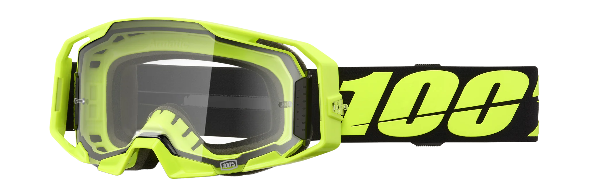 100% Motocross Goggle ARmatic Neon Yellow - Clear