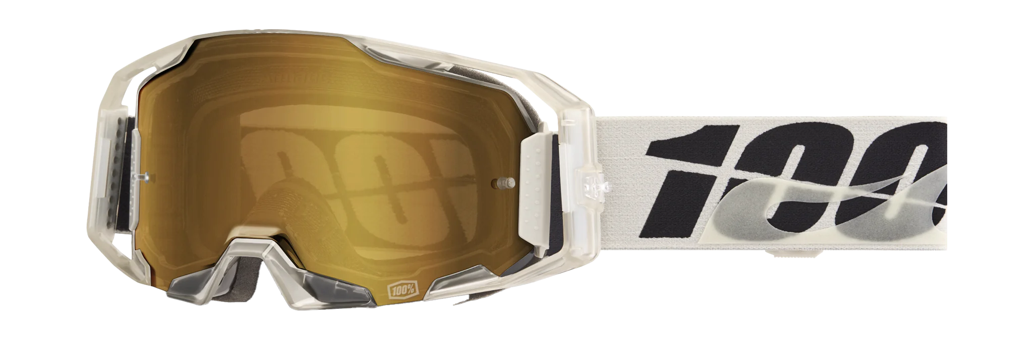 100% Motocross Goggle ARmatic Pitch - Mirror True Gold