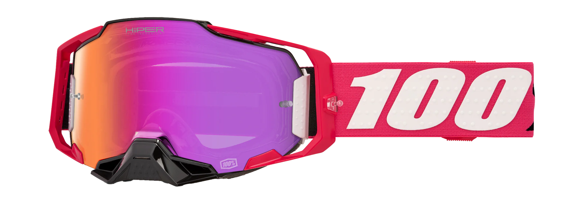100% Motocross Goggle Armega Kloug - HiPER Mirror Dark Red