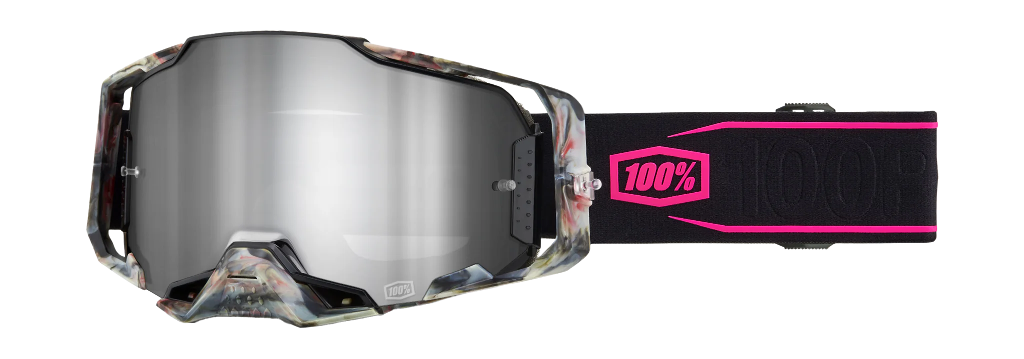 100% Motocross Goggle Armega Sarcelle - Mirror Silver