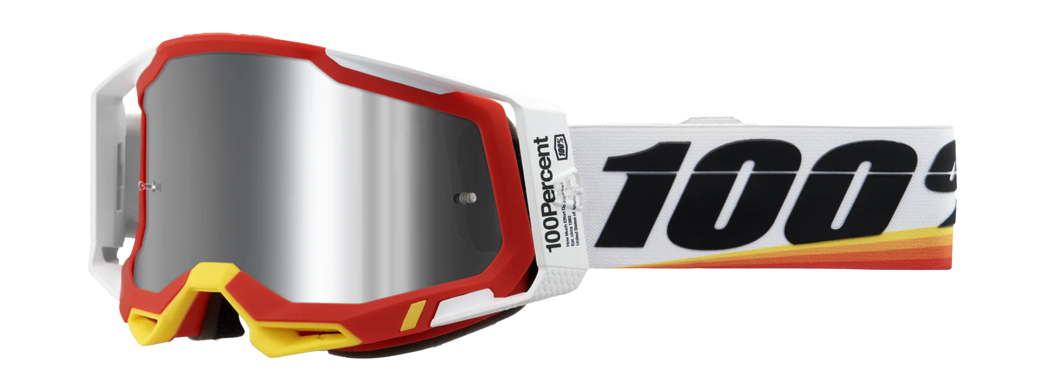 100% Motocross Goggle Racecraft 2 Arsham Red - Mirror Silver Flash