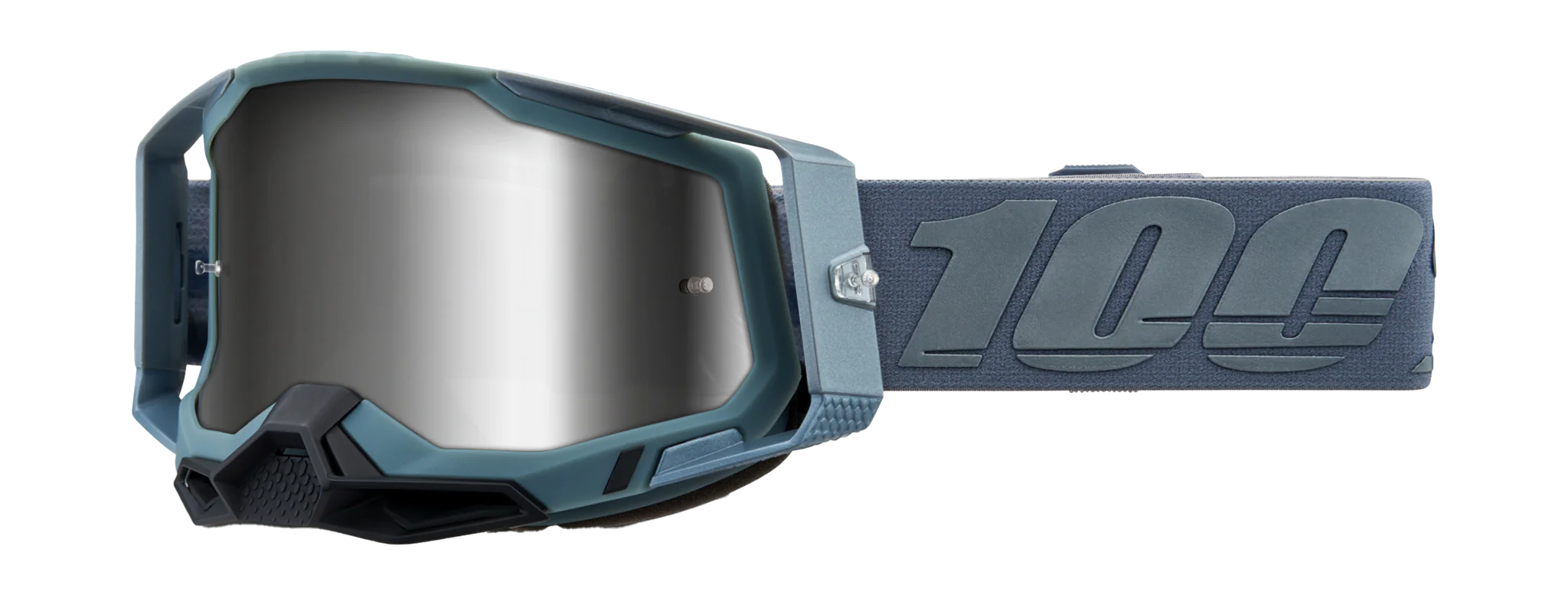 100% Motocross Goggle Racecraft 2 Battleship - Mirror Silver