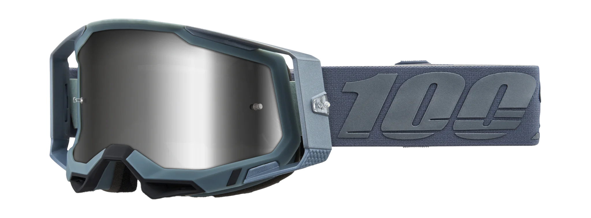 100% Motocross Goggle Racecraft 2 Battleship - Mirror Silver