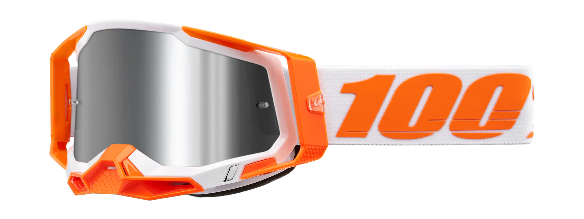 100% Motocross Goggle Racecraft 2 Orange - Mirror Silver Flash