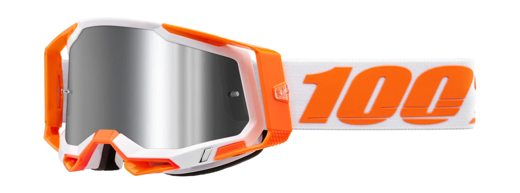 100% Motocross Goggle Racecraft 2 Orange - Mirror Silver Flash
