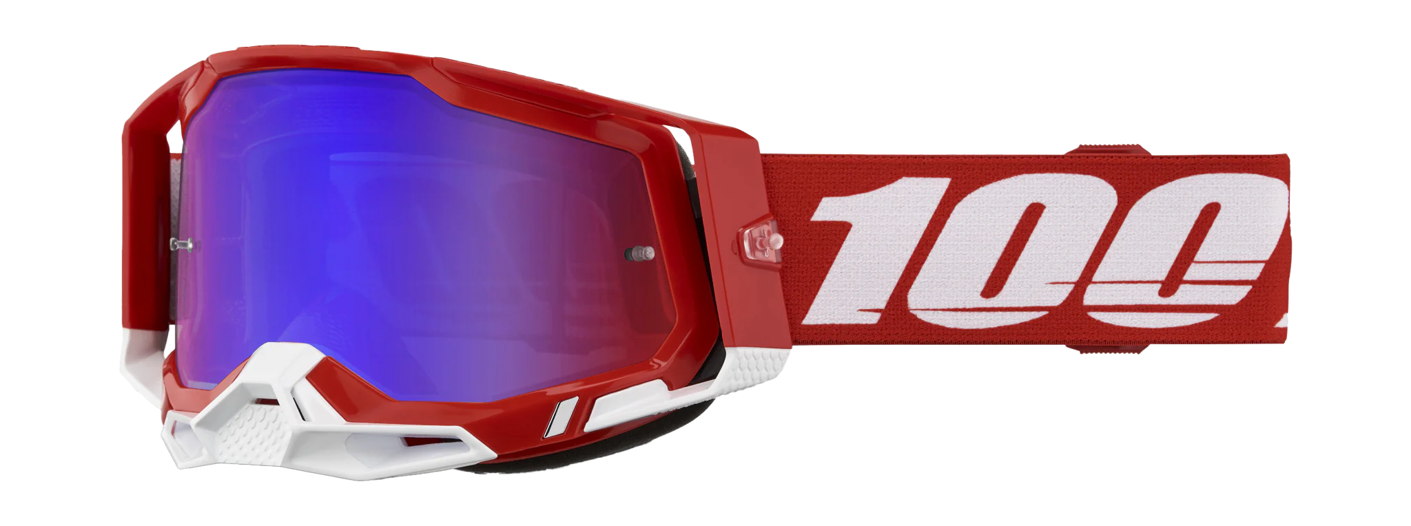 100% Motocross Goggle Racecraft 2 Red - Mirror Red / Blue