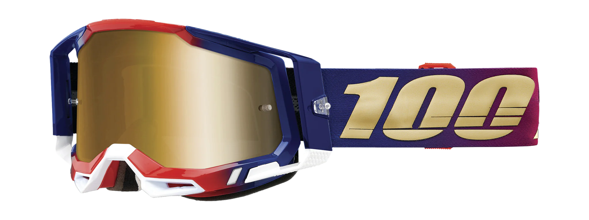 100% Motocross Goggle Racecraft 2 United - Mirror True Gold