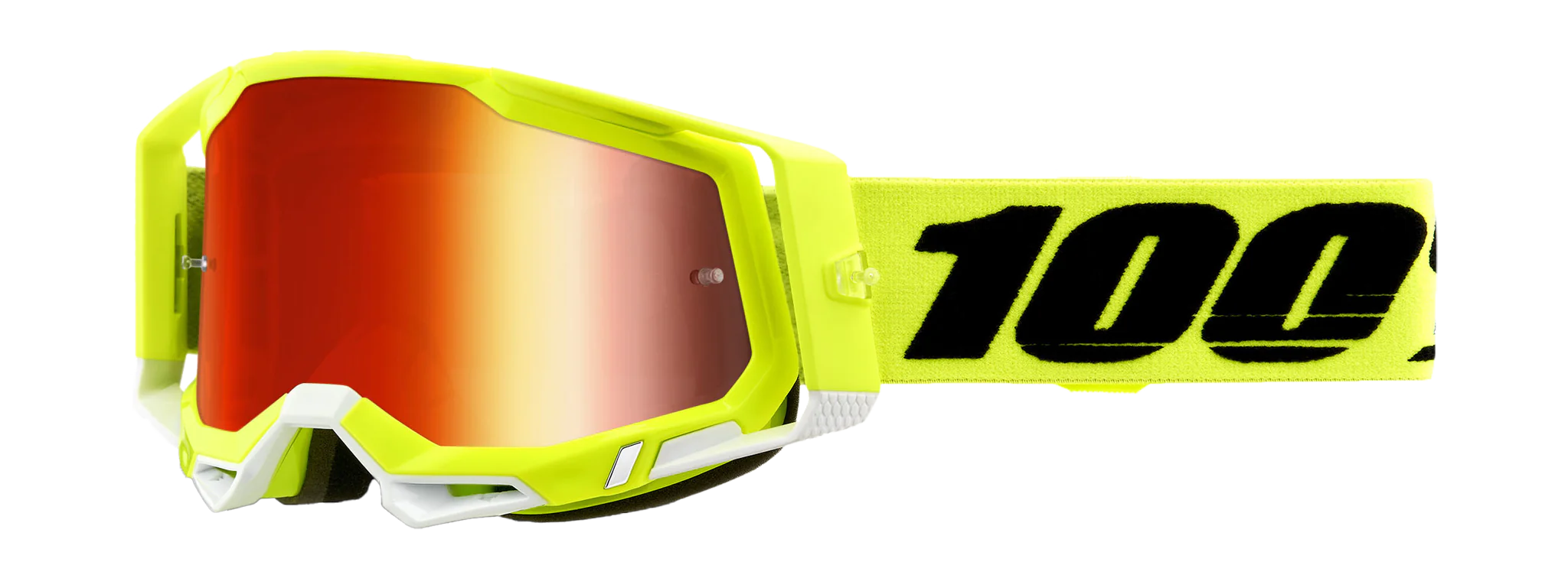 100% Motocross Goggle Racecraft 2 Yellow - Mirror Red