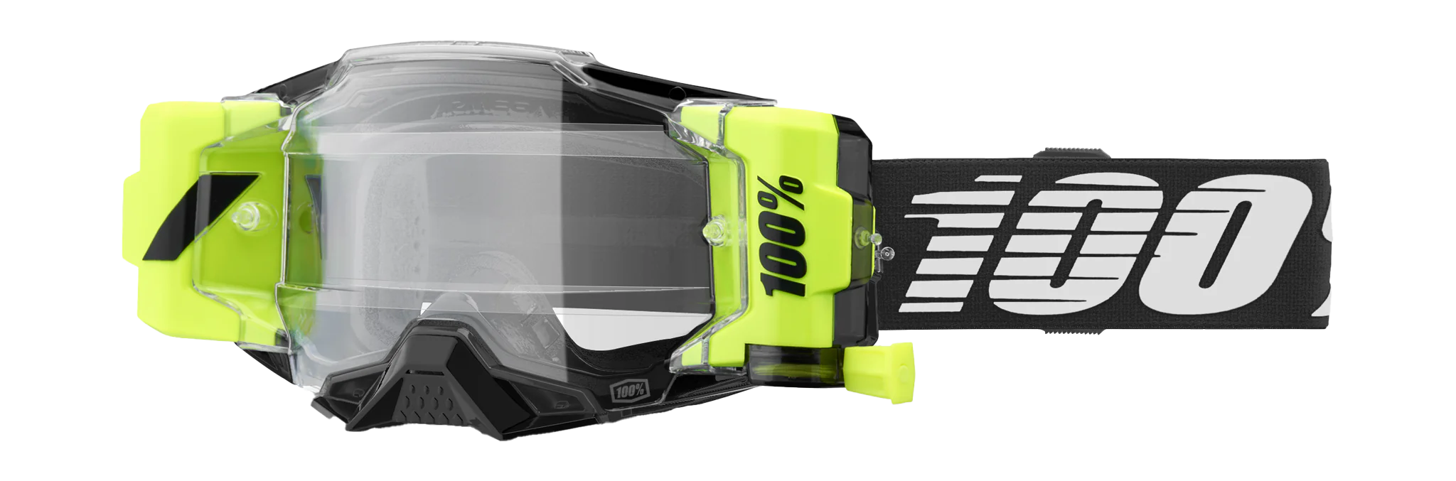 100% Motocross Goggle Roll-Off Armega Forecast Black - Clear