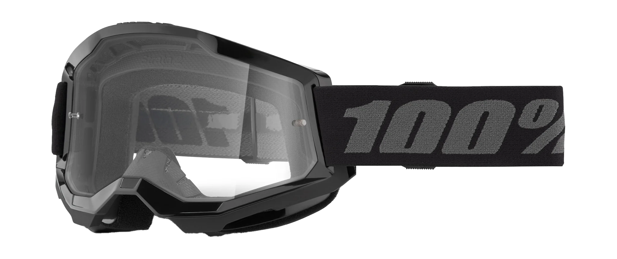 100% Motocross Goggle Strata 2 Black - Clear