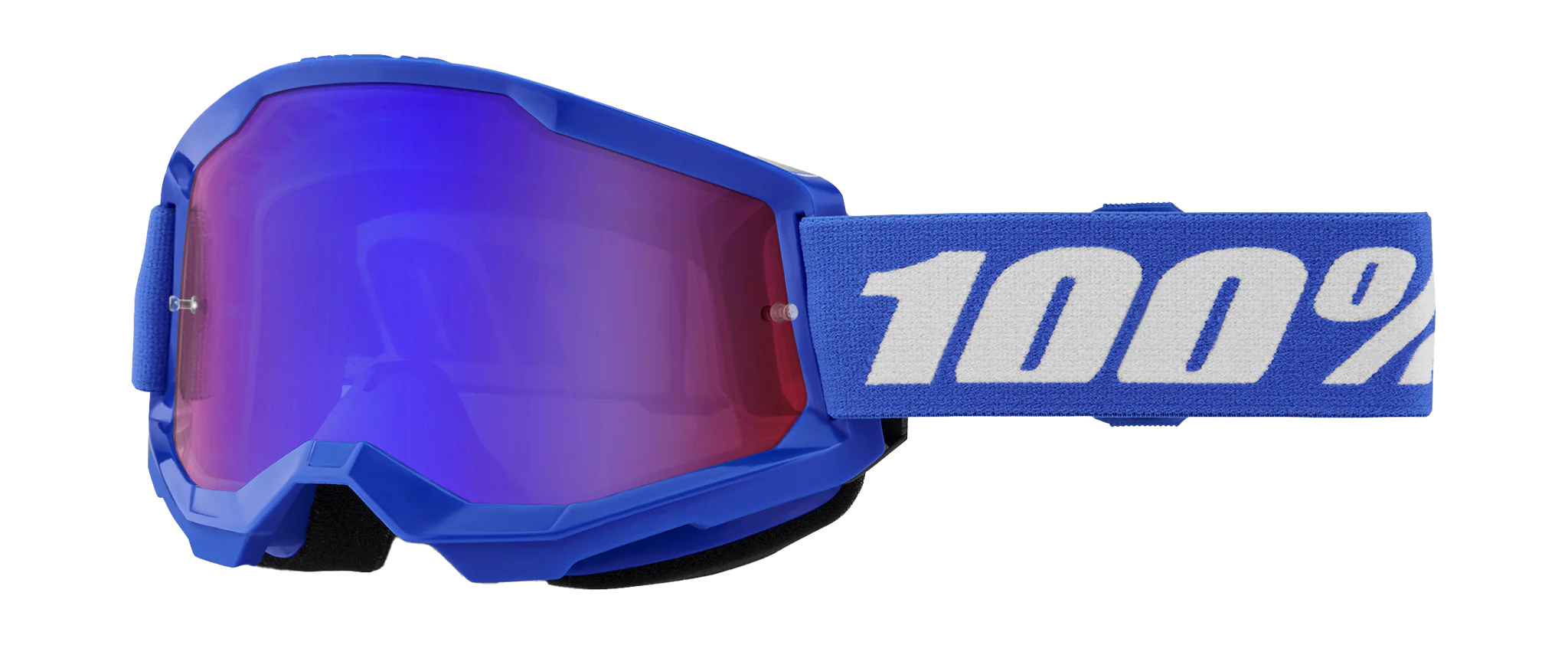 100% Motocross Goggle Strata 2 Blue - Mirror Red / Blue