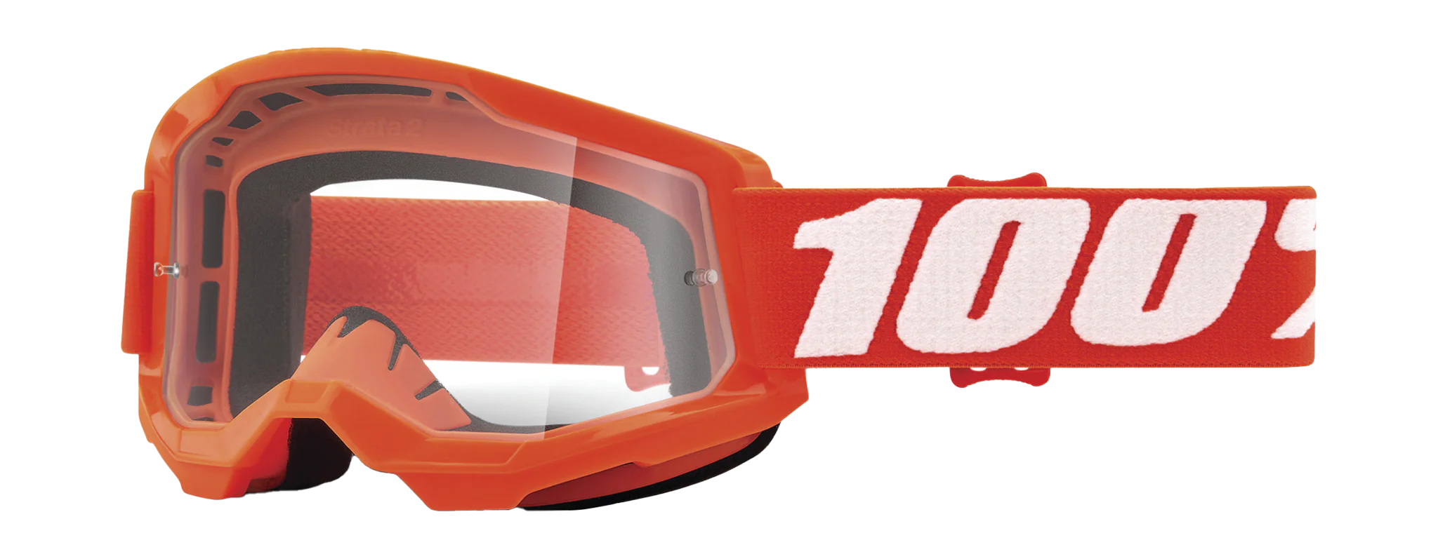 100% Motocross Goggle Strata 2 Orange - Clear