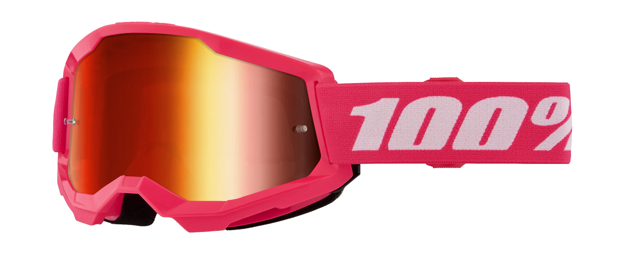 100% Motocross Goggle Strata 2 Pink - Mirror Red