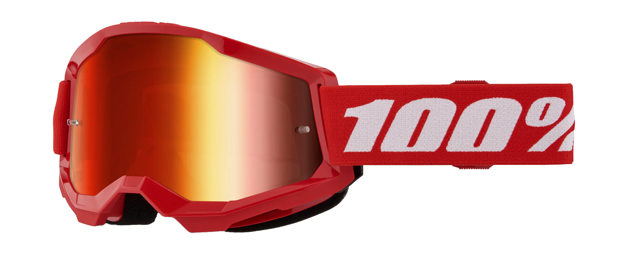 100% Motocross Goggle Strata 2 Red - Mirror Red