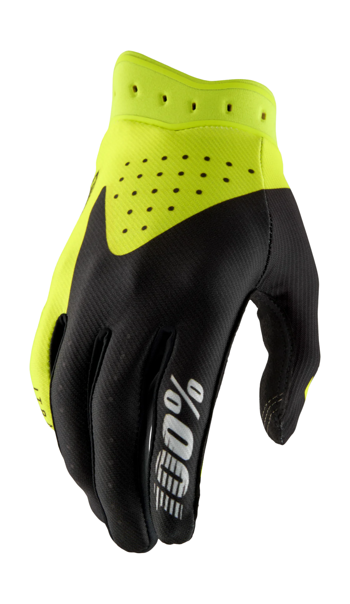 100% Motocross Gloves iTrack - Black / Fluo Yellow / Grey