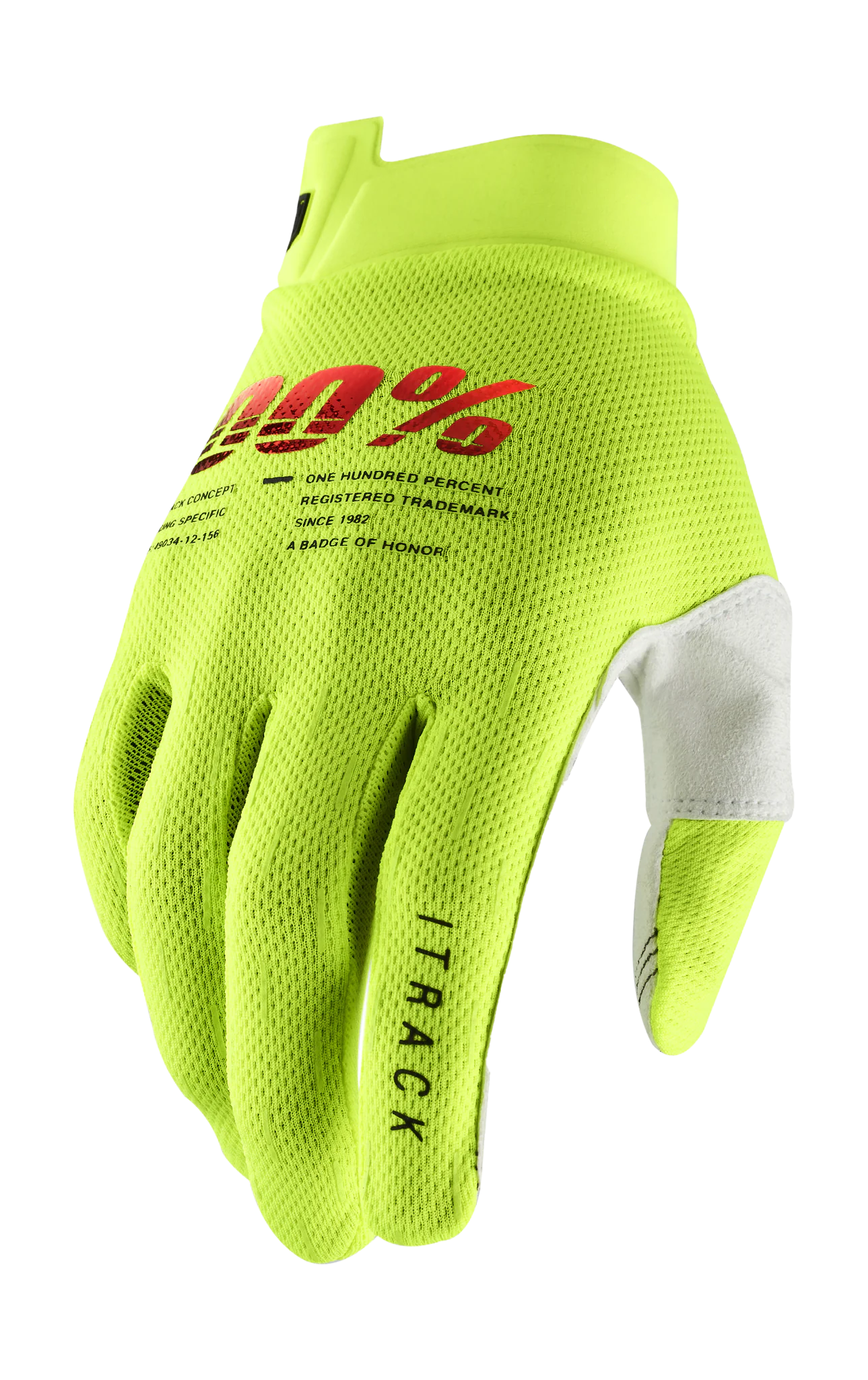 100% Youth Motocross Gloves iTrack - Fluo Yellow