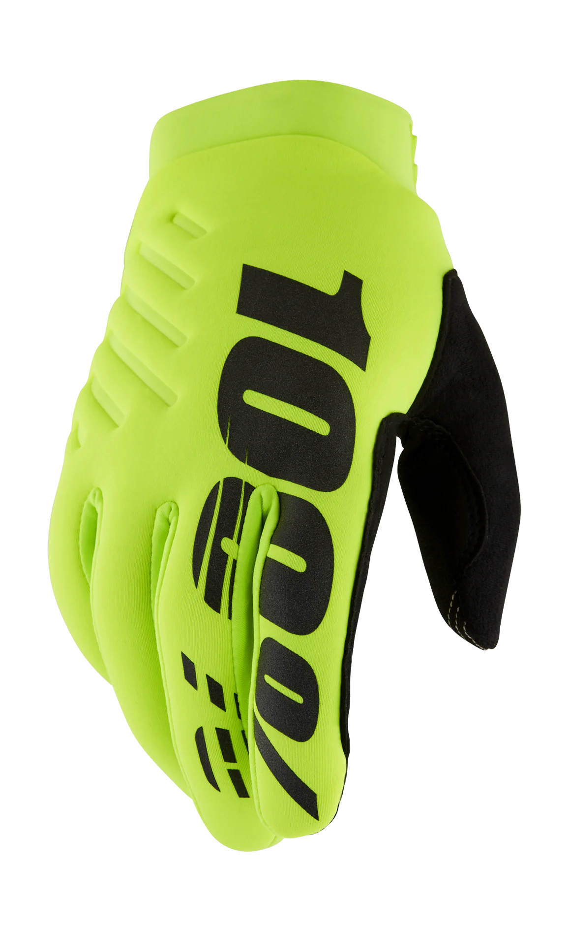 100% Youth Motocross Gloves Winter Brisker - Fluo Yellow