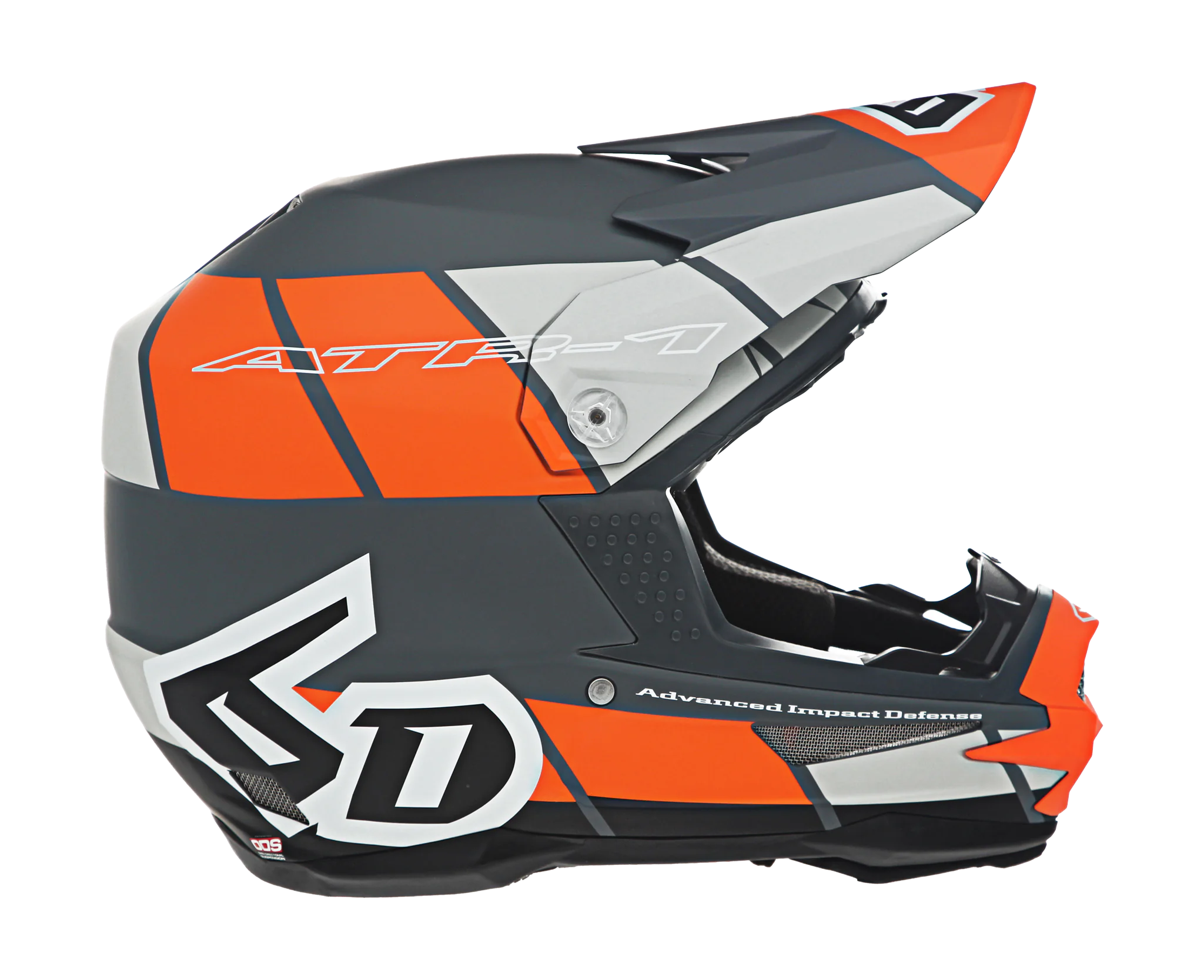 6D Motocross Helmet ATR-1 Shear - Orange / Grey / Black