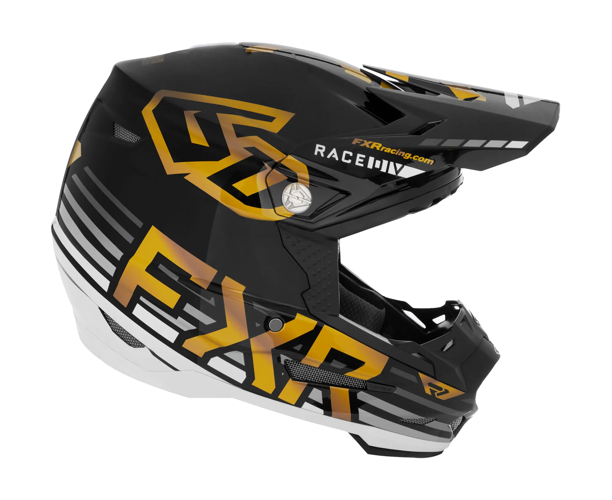 6D Motocross Helmet ATR-2 FXR - Black / White / Gold