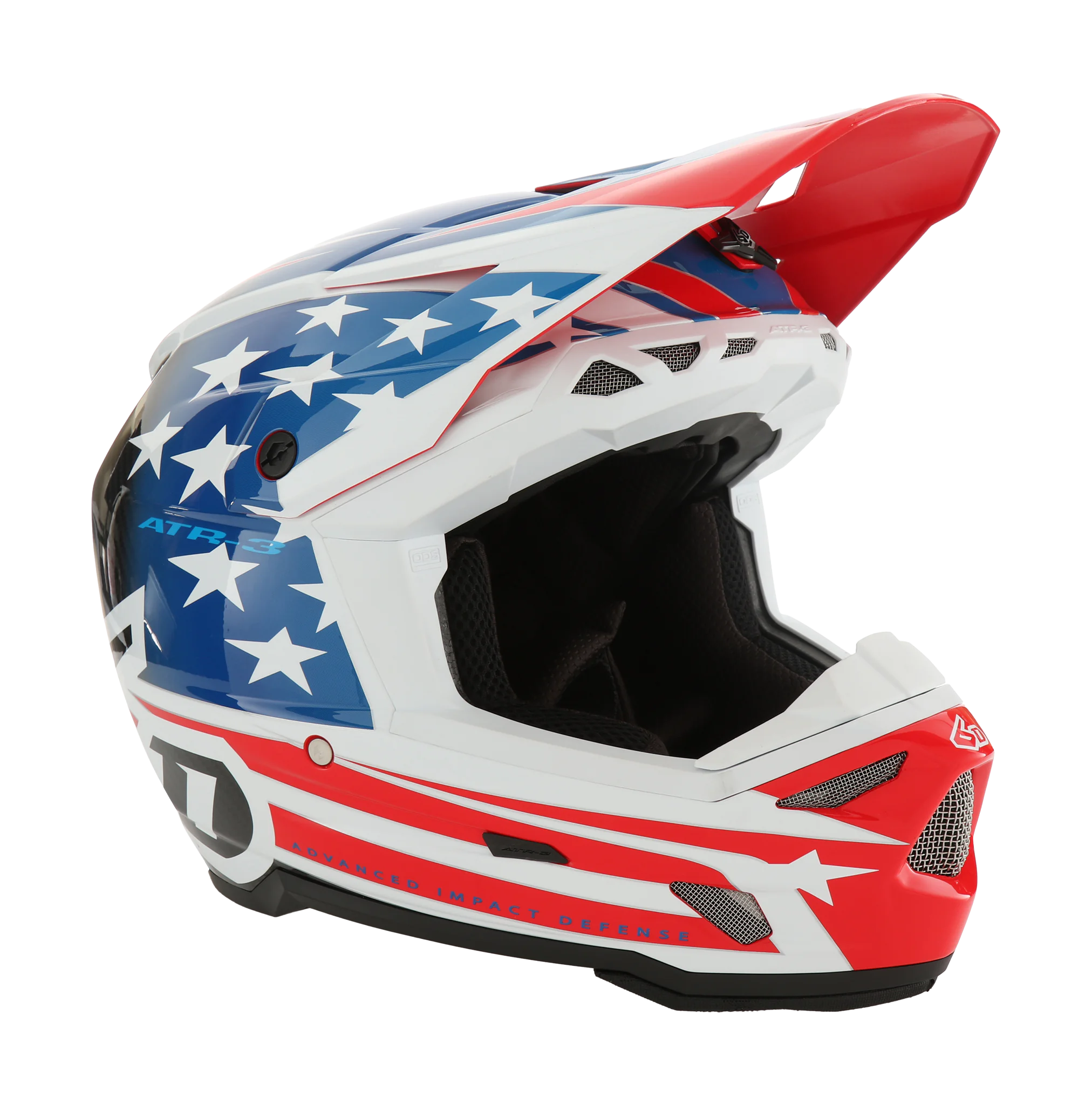 6D Motocross Helmet ATR-3 FIM Patriot - Red / White / Blue