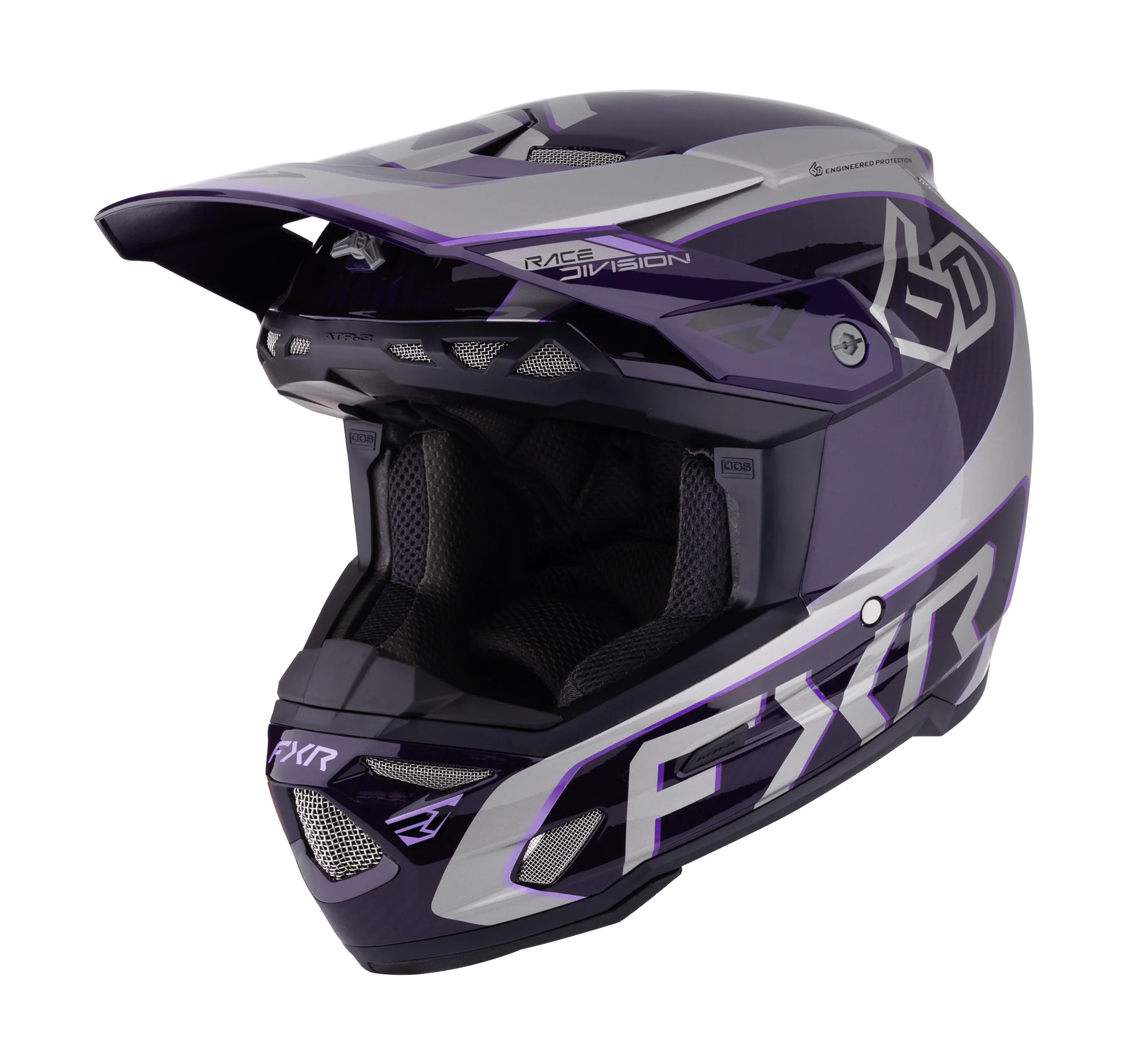 6D Motocross Helmet ATR-3 FXR - Grey / Purple