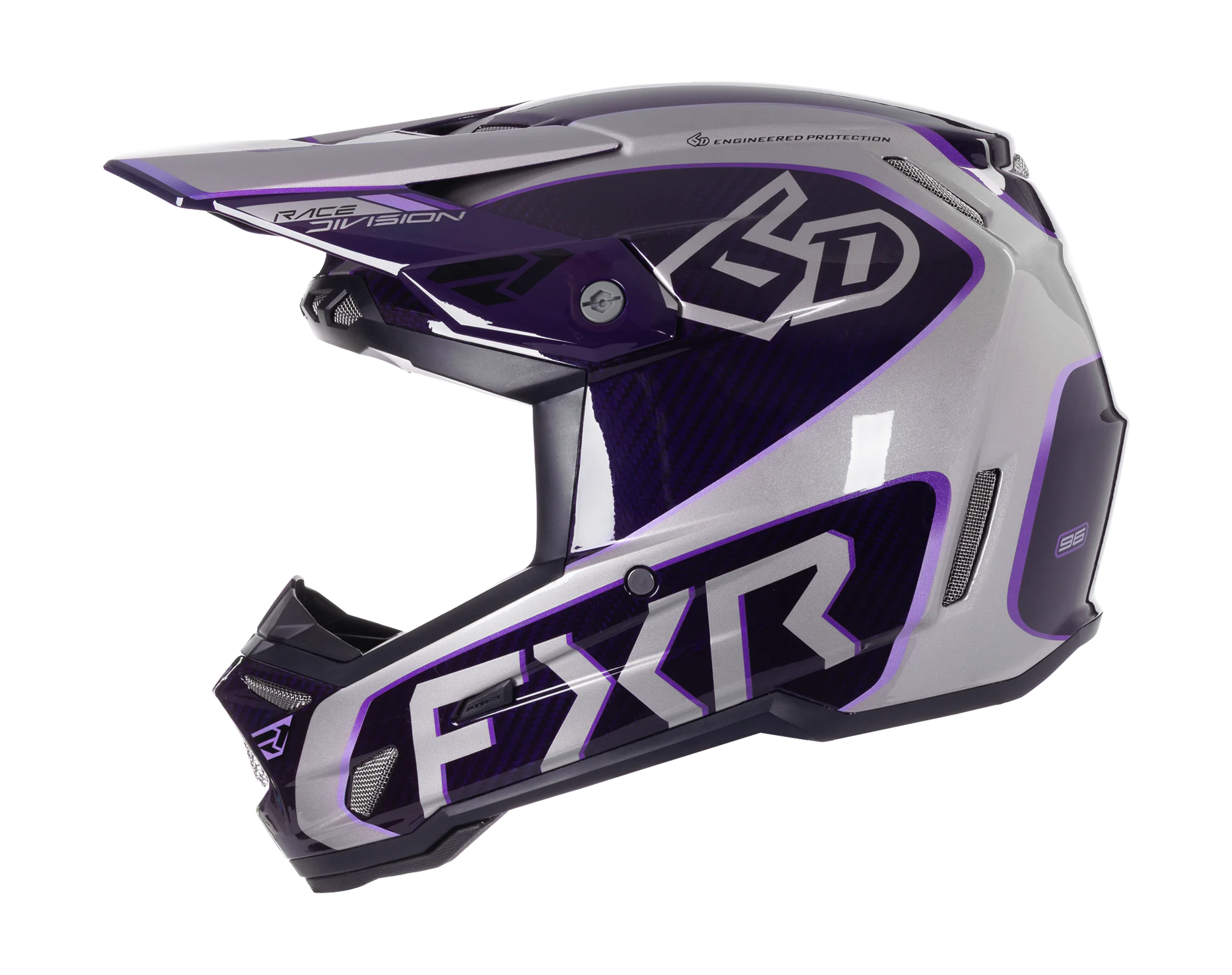 6D Motocross Helmet ATR-3 FXR - Grey / Purple