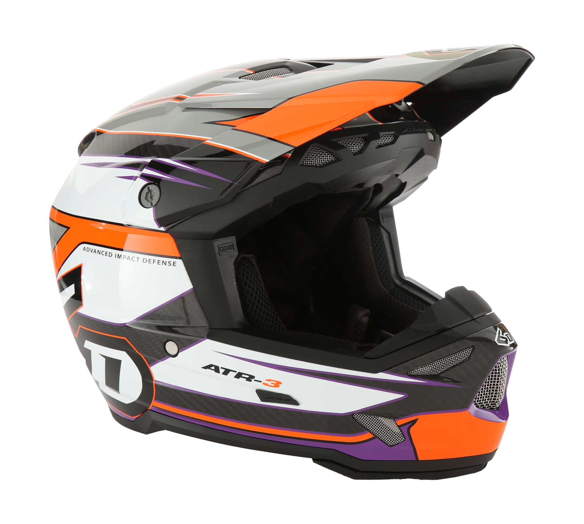 6D Motocross Helmet ATR-3 Hyper - Neon Orange / Purple