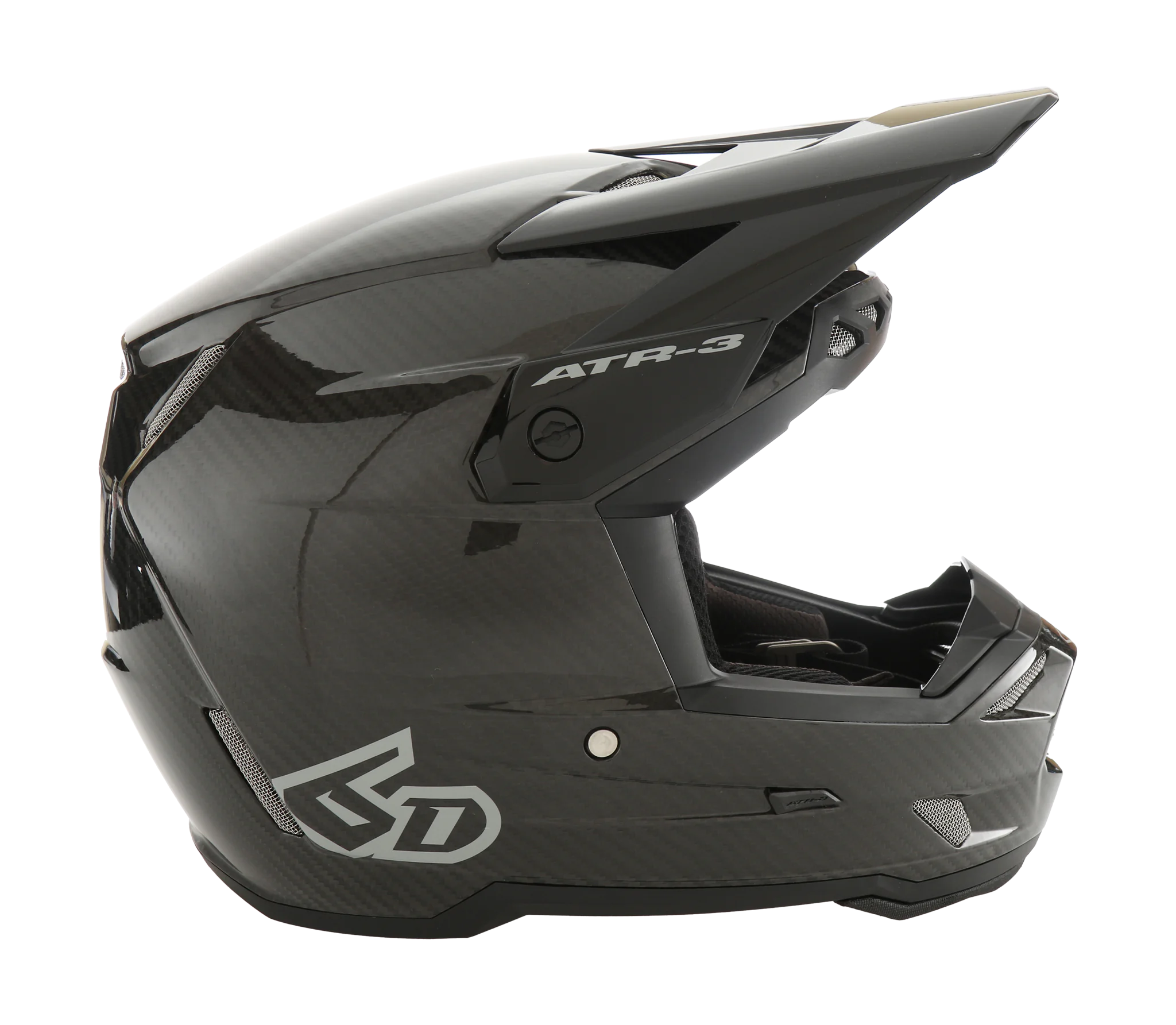 6D Motocross Helmet ATR-3 Solid - Gloss Black
