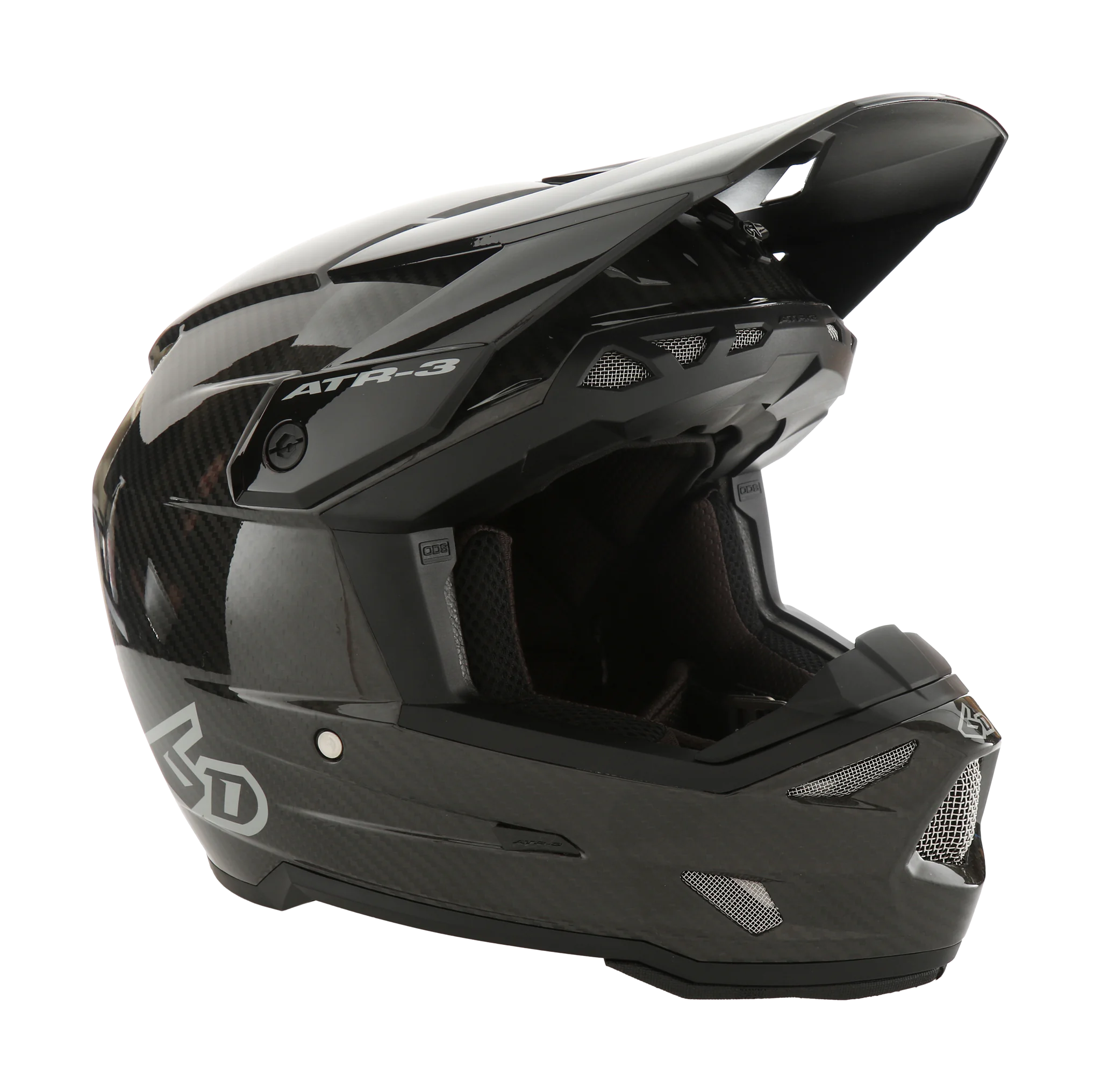 6D Motocross Helmet ATR-3 Solid - Gloss Black