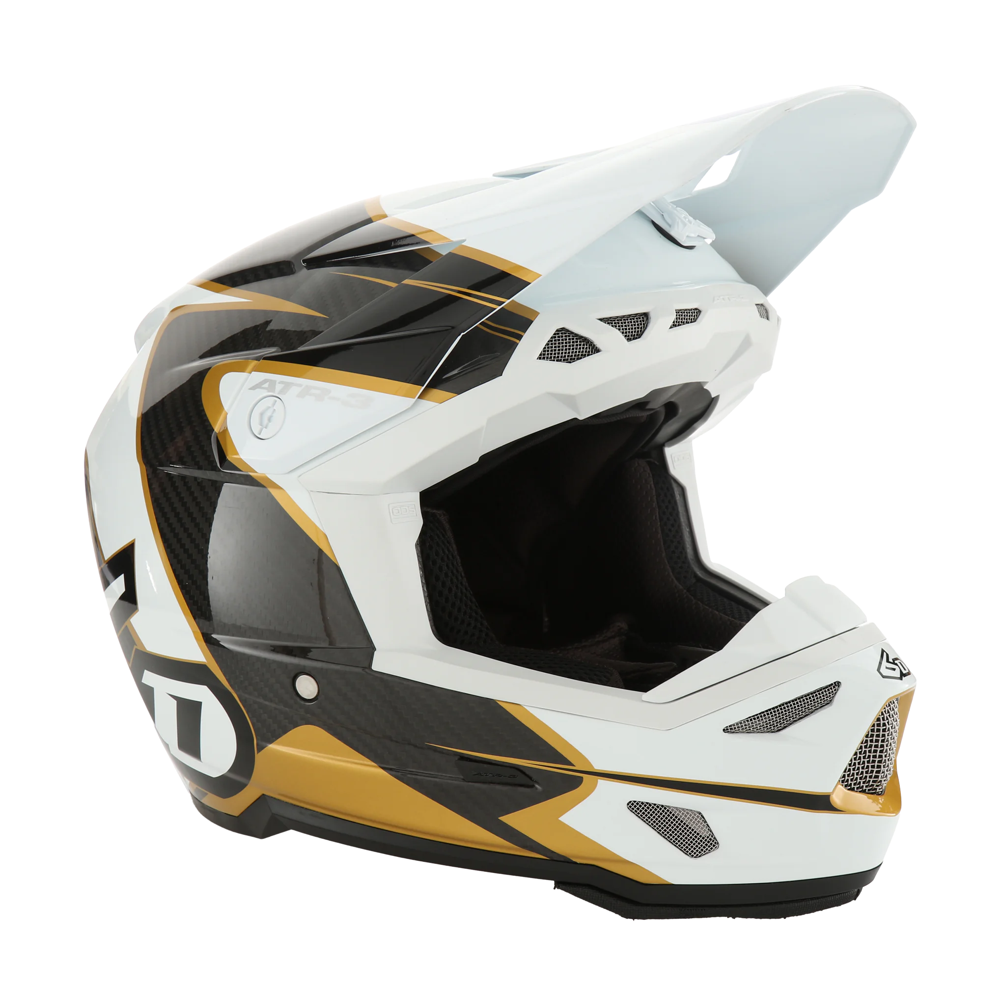 6D Motocross Helmet ATR-3 Wave - Gold / White