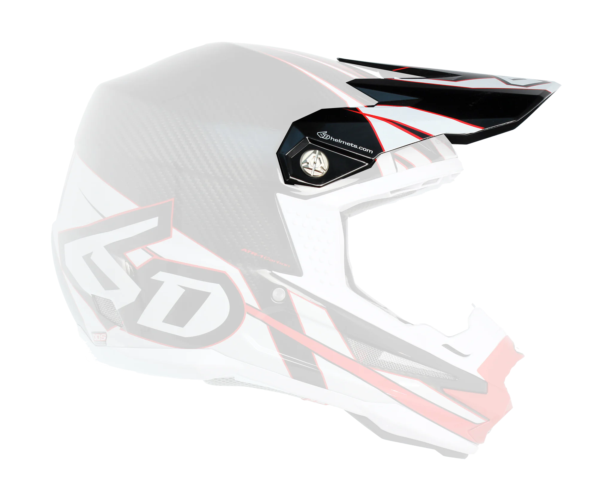 6D Helmet Visor ATR-1 Carbon - Electric Red / White