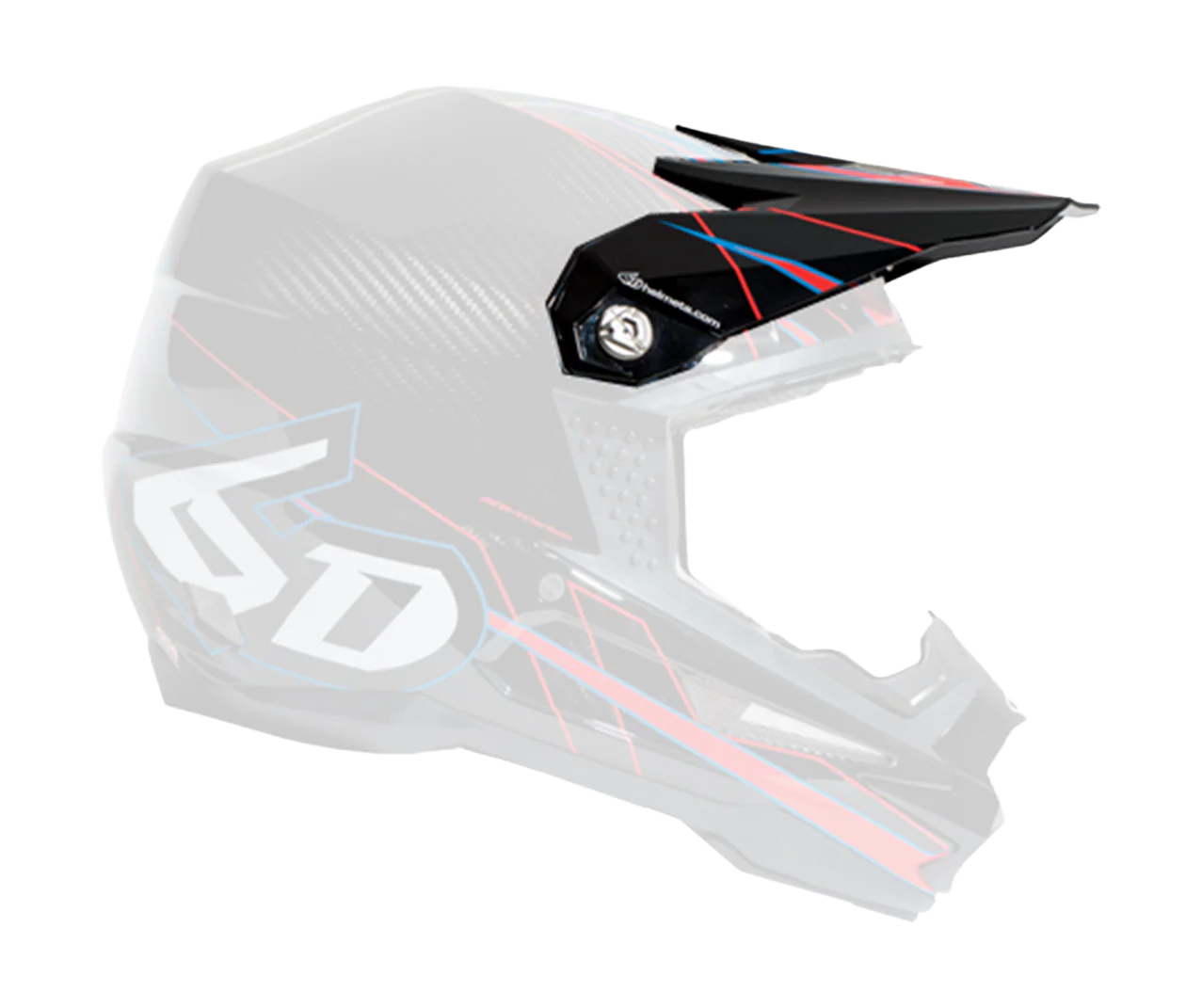 6D Helmet Visor ATR-1 Carbon - Electric Red / Black
