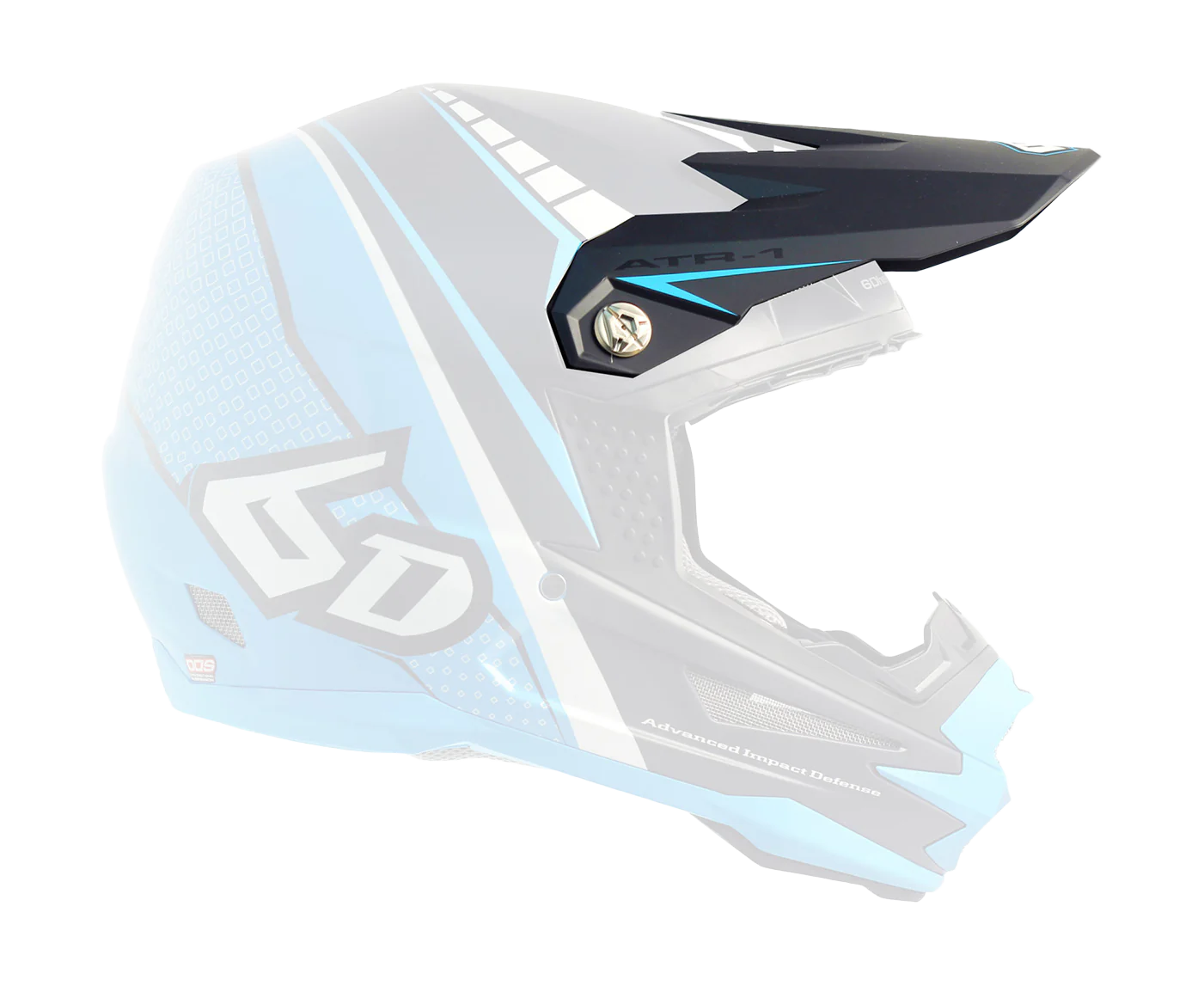 6D Helmet Visor ATR-1 Edge - Neon Blue / Grey