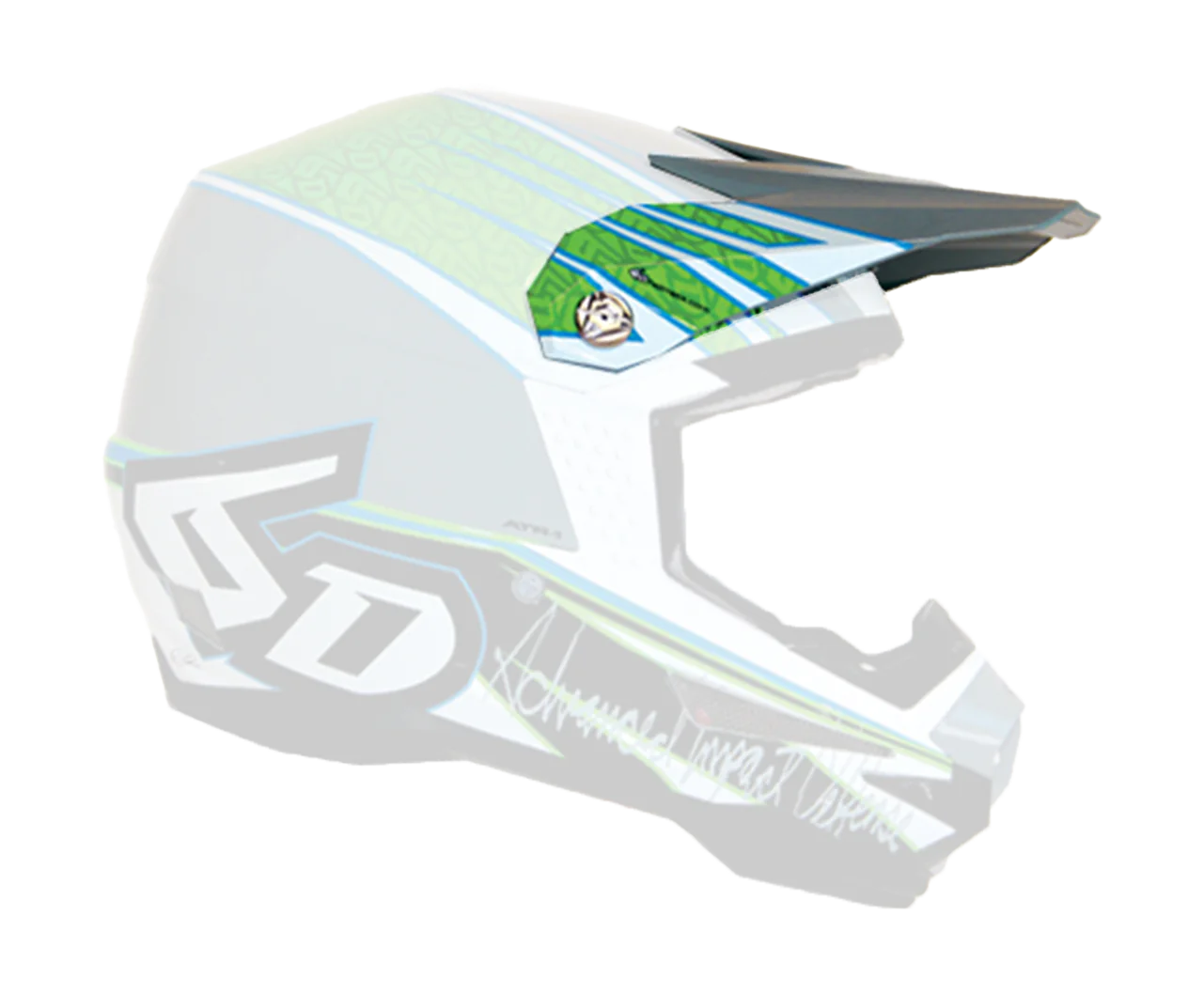 6D Helmet Visor ATR-1 Intruder Graphic - Green / White