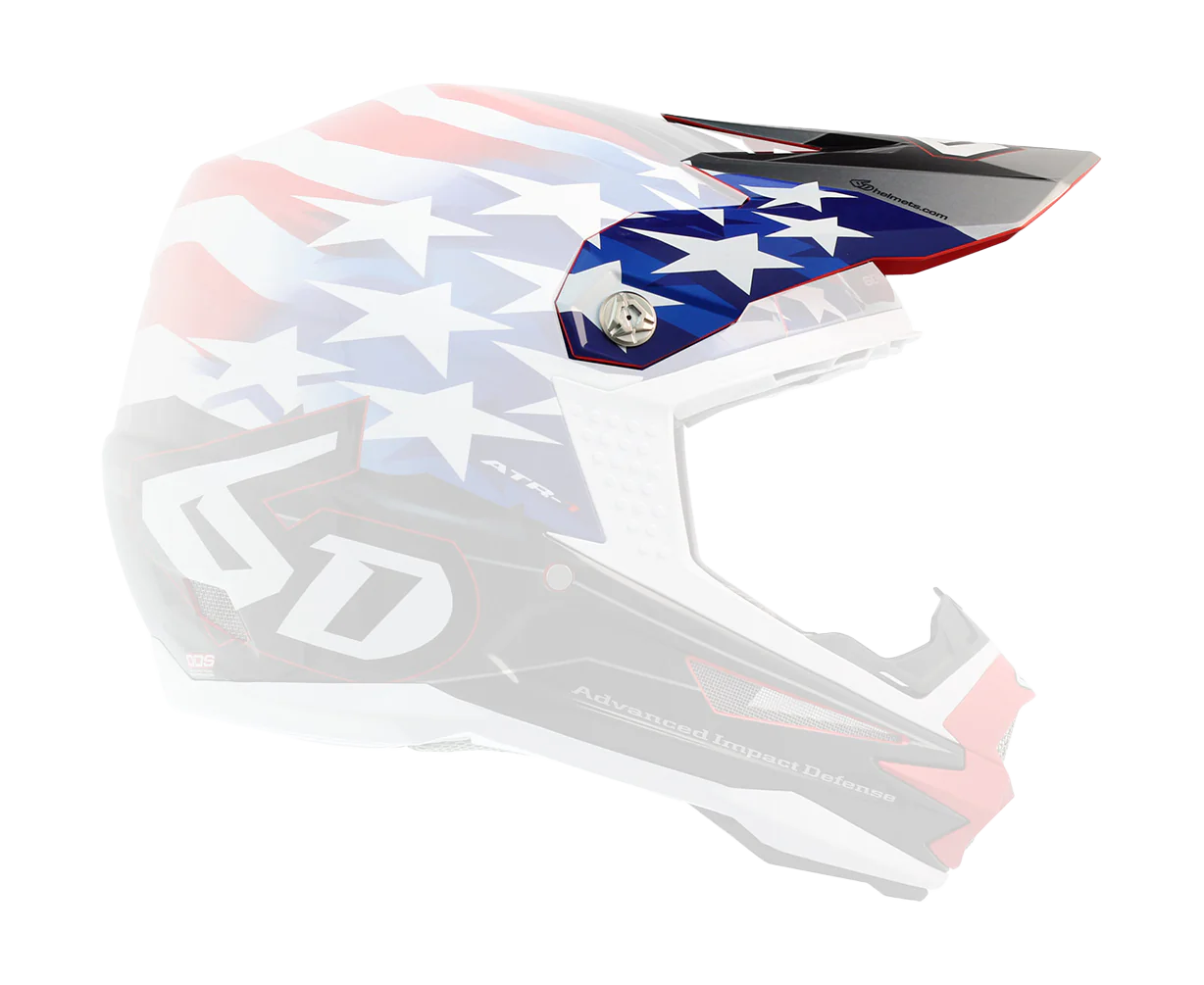 6D Helmet Visor ATR-1 Patriot - Red / White / Blue