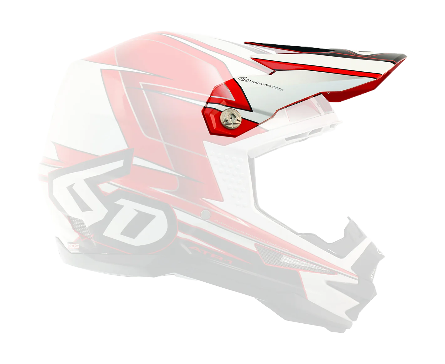 6D Helmet Visor ATR-1 Sonic - Red / White