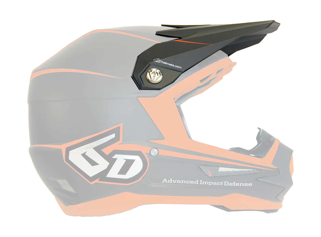 6D Helmet Visor ATR-1 Stealth Graphic - Charcoal / Neon Orange