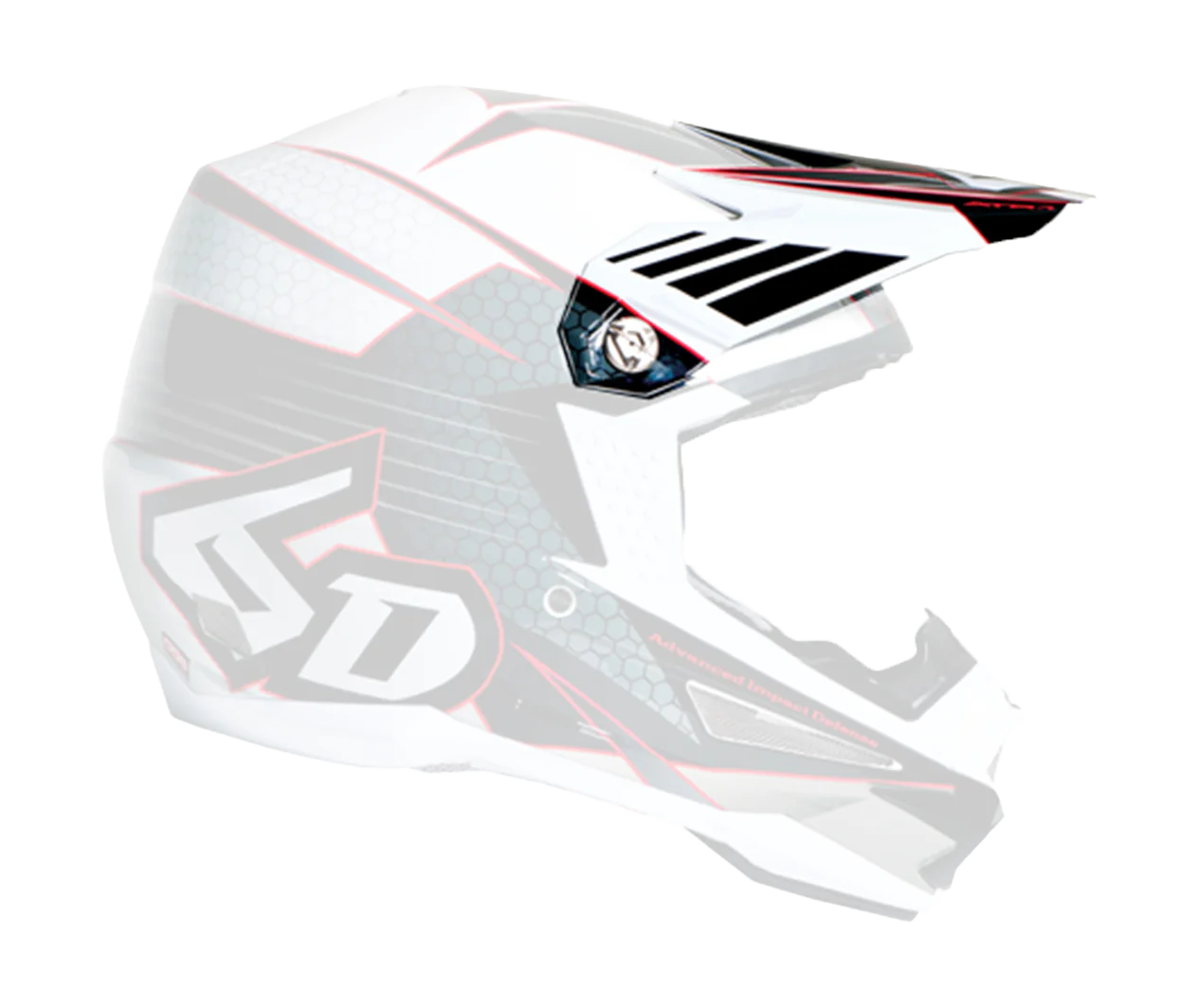 6D Helmet Visor ATR-1 V2 Blade - White / Red