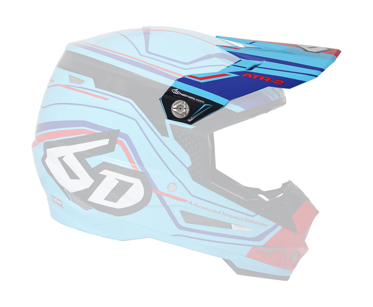 6D Helmet Visor ATR-2 Circuit Glans - Neon Blue