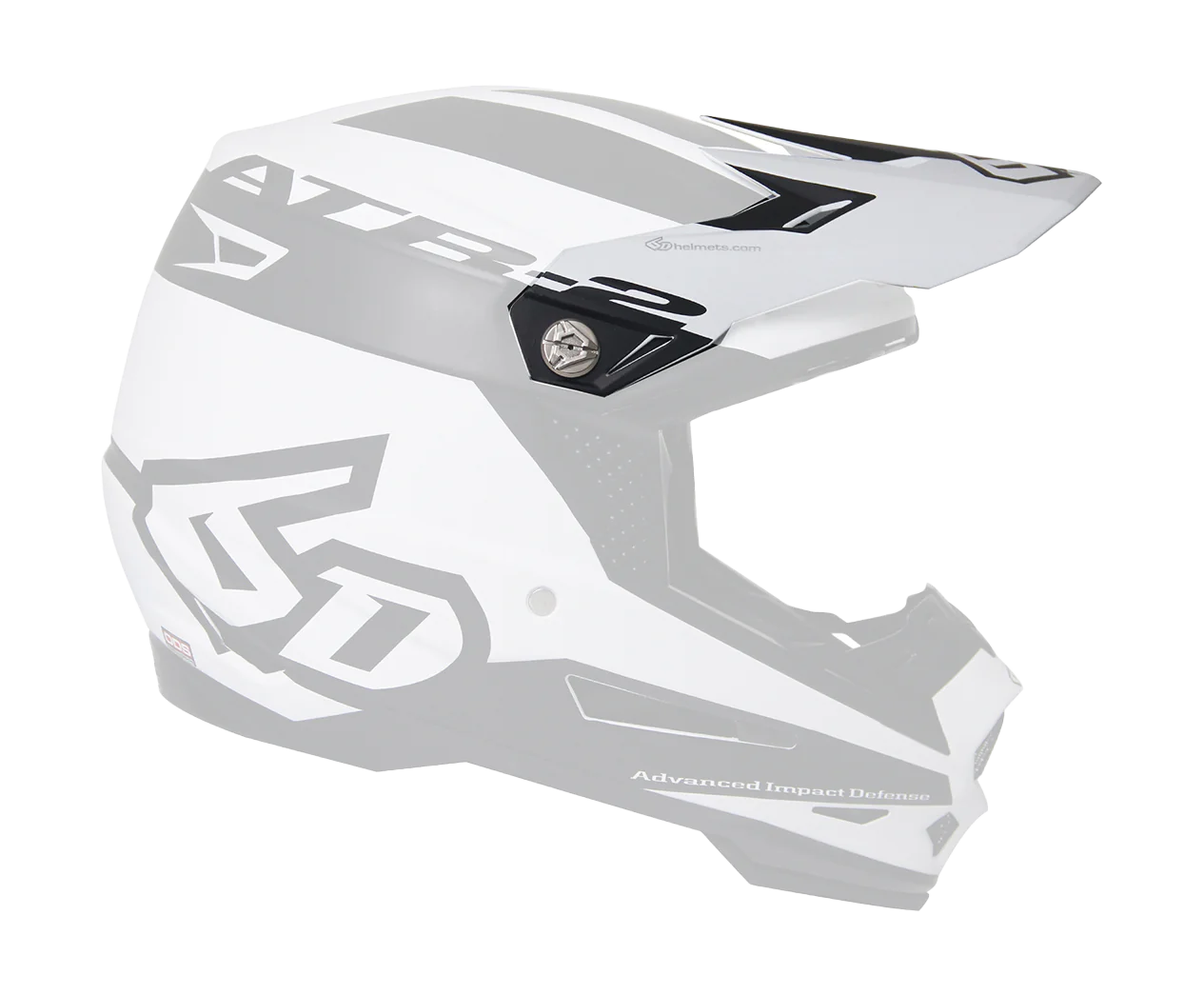 6D Helmet Visor ATR-2 Sector Mat - White / Black