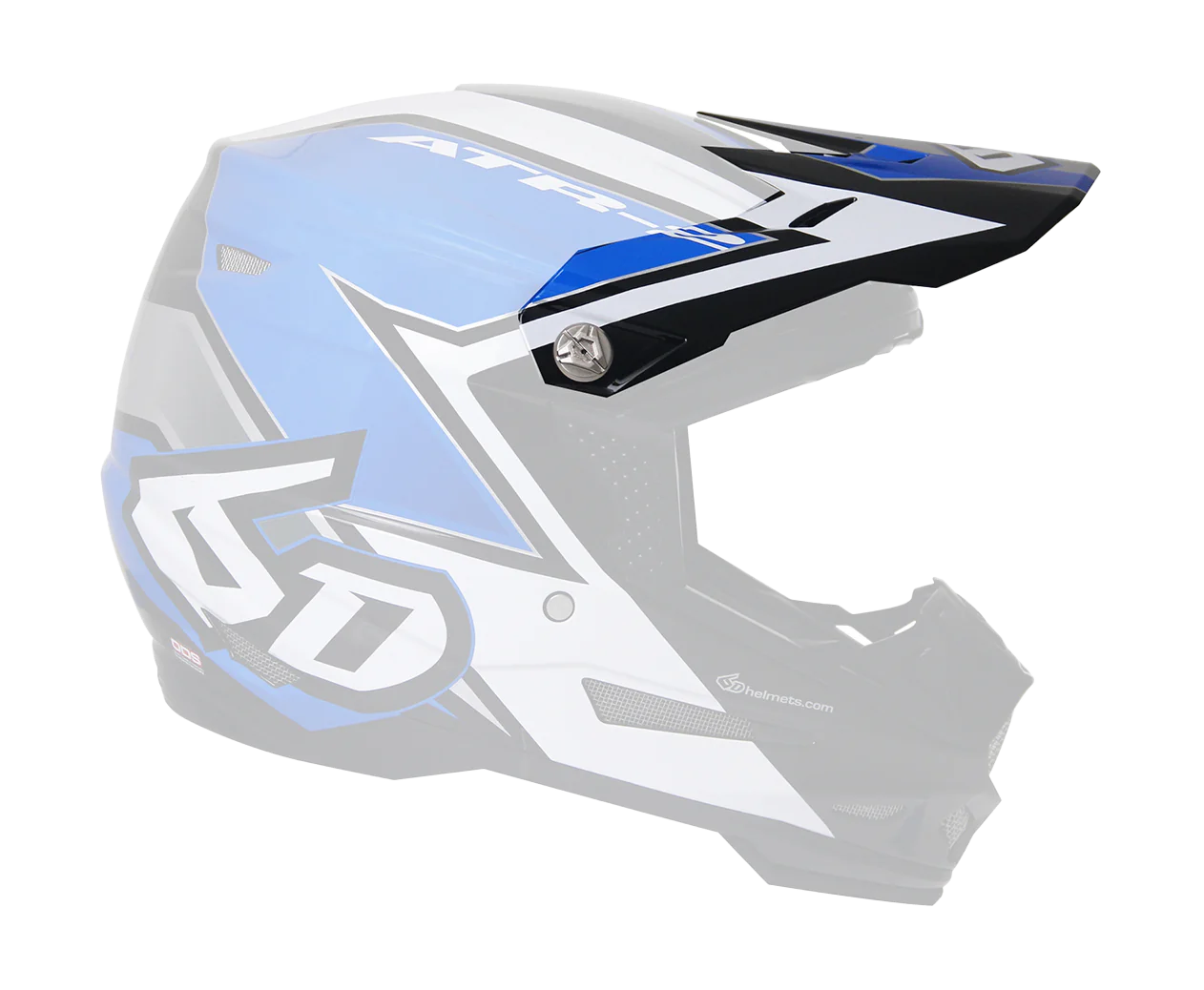 6D Helmet Visor ATR-2 Strike Glans - Blue / White