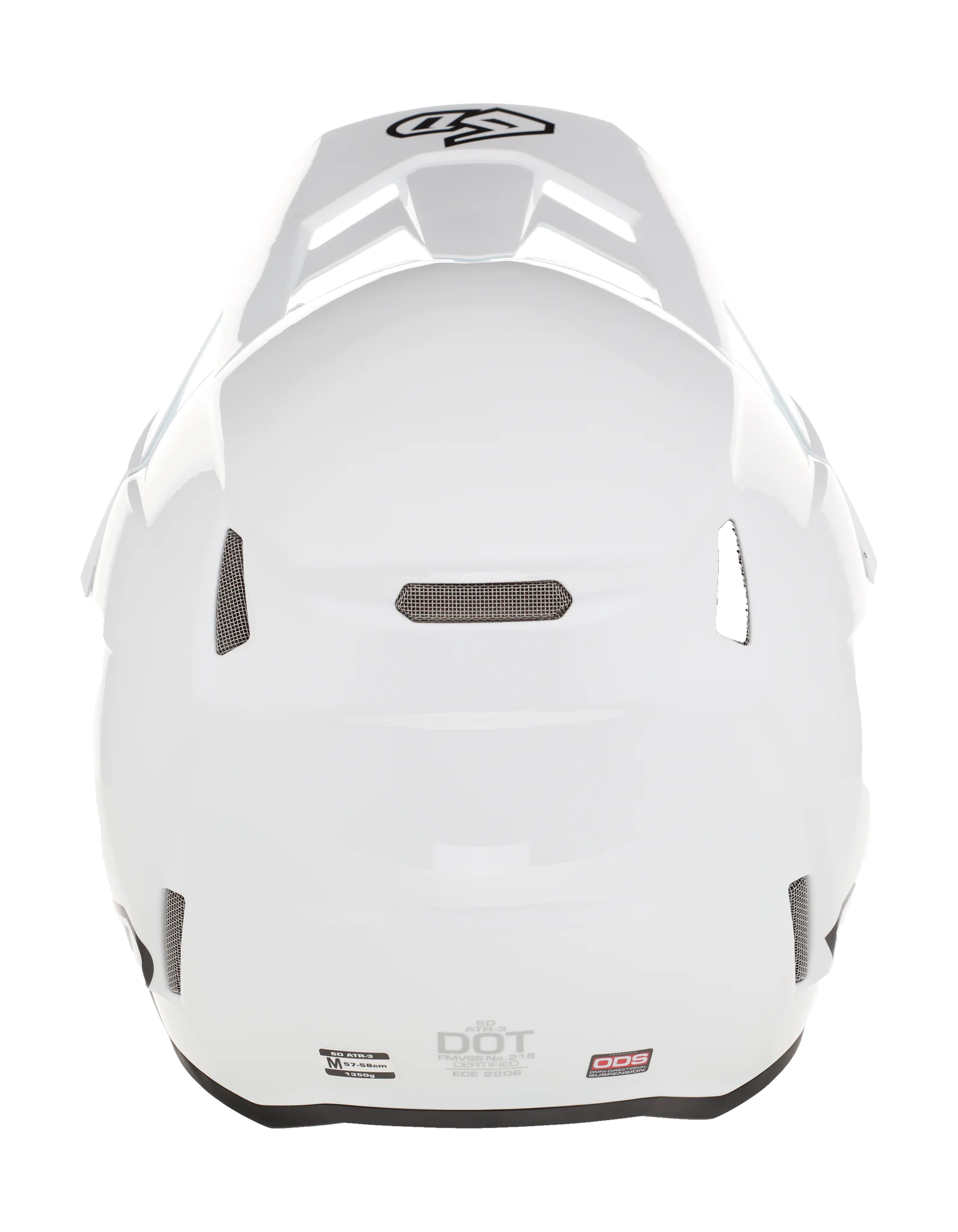 6D Youth Motocross Helmet ATR-3Y FIM Solid - White