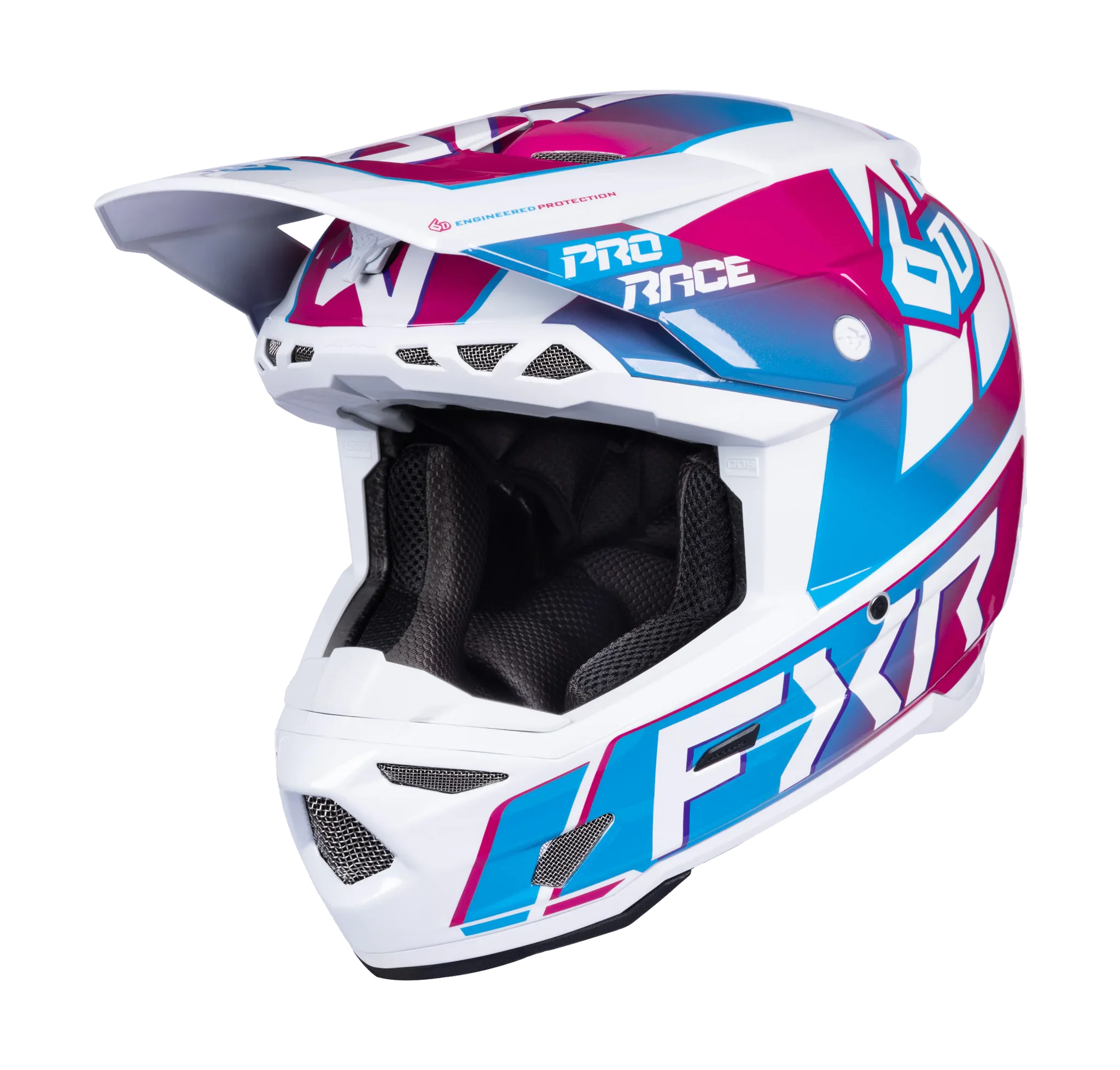 6D Youth Motocross Helmet ATR-3Y FXR - Blue Razz / White