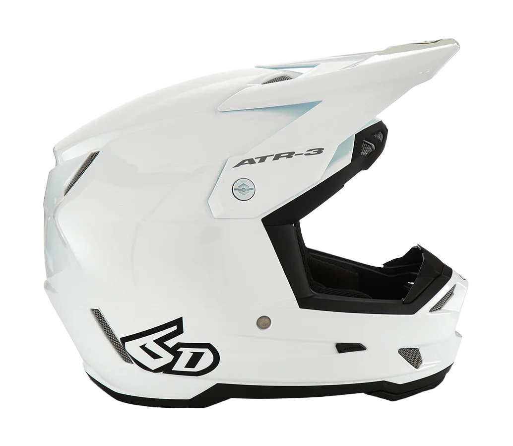 6D Youth Motocross Helmet ATR-3Y Solid - Gloss White