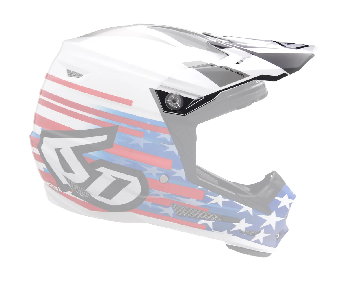 6D Youth Helmet Visor ATR-2Y Patriot - Red / White / Blue