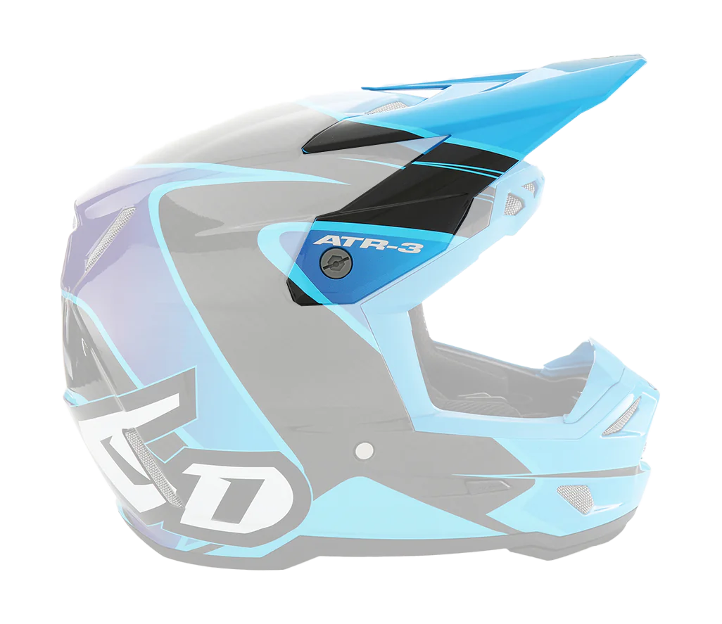 6D Youth Helmet Visor ATR-3Y Wave - Cyan / Blue / Purple